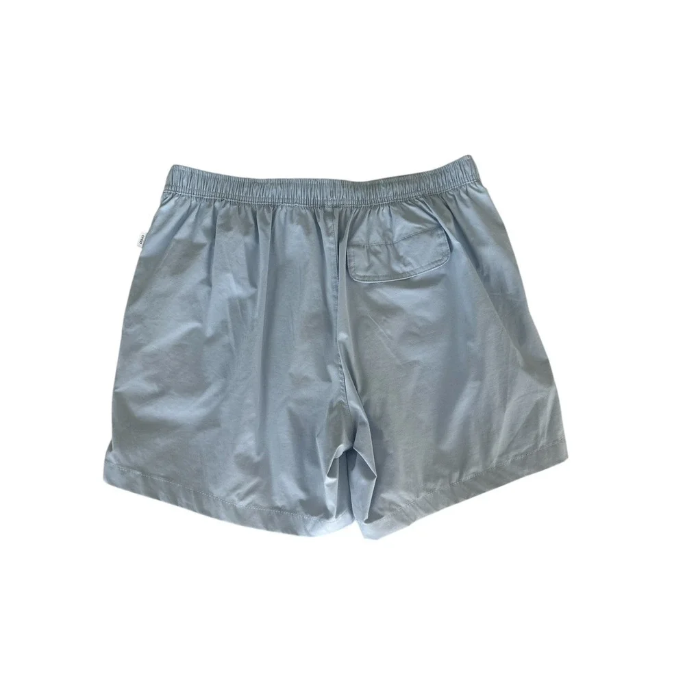 Onia Calder 6E‎ Mens Swimsuit Blue Nylon L Large Swim Trunks Shorts Flat Front